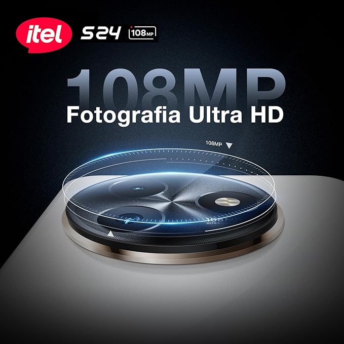 Itel S24 (256GB), tela 6,7” Câmera de 108MP